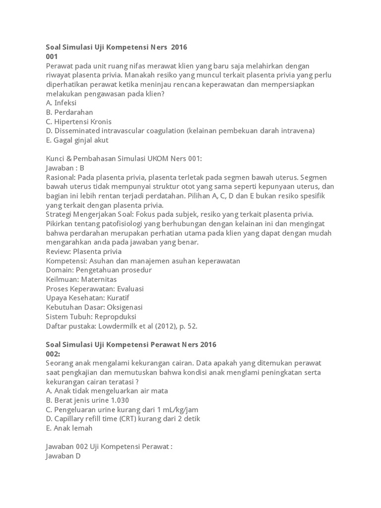 Contoh Soal Ukom Keperawatan 2016 Dan Kunci Jawaban Guru Galeri