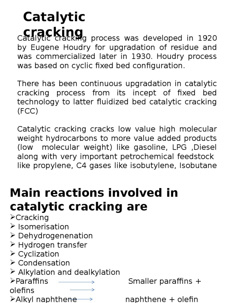 Catalytic Cracking Presentation Cracking (Chemistry) Zeolite