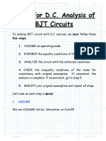 Steps for DC Analysis of BJT Circuits