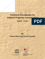 Technical Vocabulary For Cultural Property Conservation - UNESCO - ENG - ARA PDF