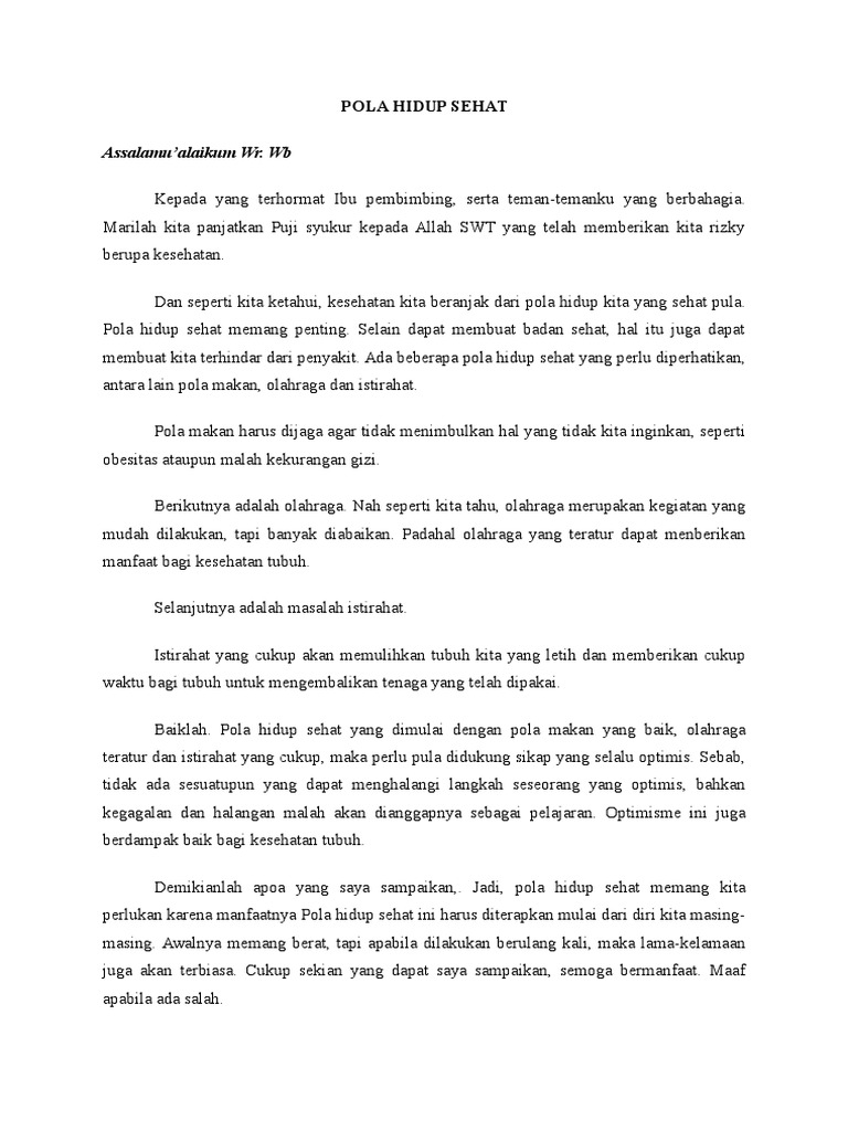 Contoh Pidato Kesehatan PDF