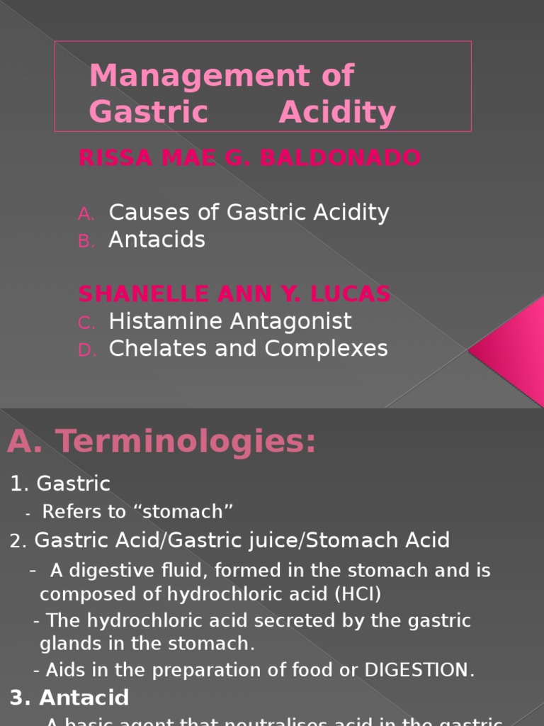 Management of Gastric Acidity PDF Heartburn Gastroenterology