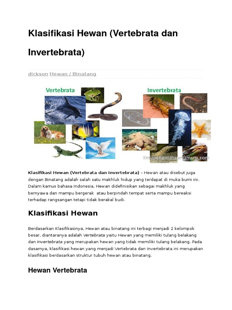 Klasifikasi Hewan