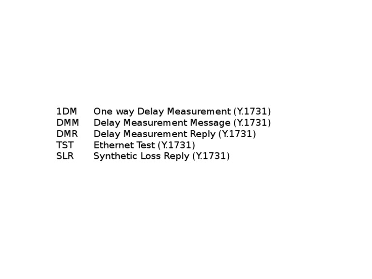 Y.1731 Ethernet Delay Measurement | PDF | Science & Mathematics