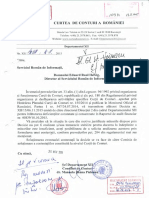 Adresa Curţii de Conturi A României Din 10 Noiembrie 2015 Trimisă SRI