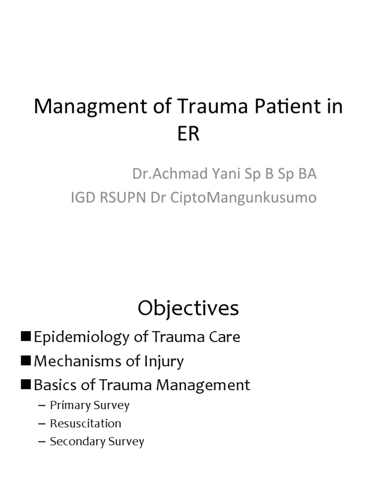 Trauma Management in Emergency Rooms | PDF | Major Trauma | Shock ...