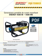 Generator de Curent Electric Monofazic Energy 4500 M