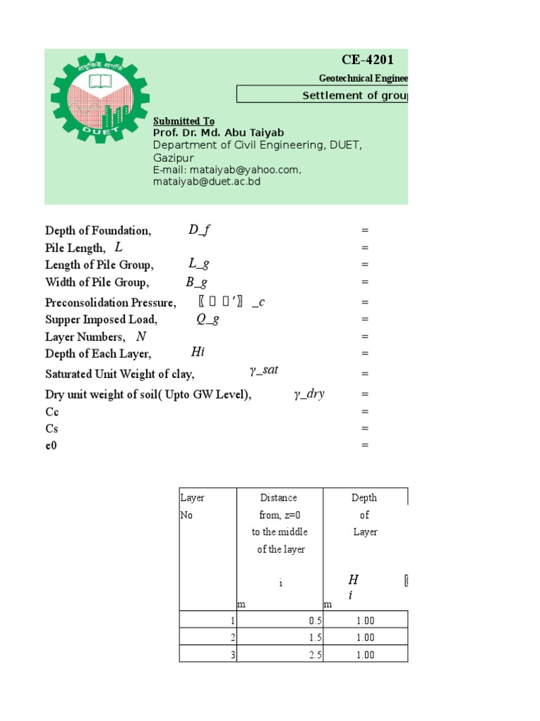 Group Pile Settlement Calculation Guide | PDF | Deep Foundation | Landscape
