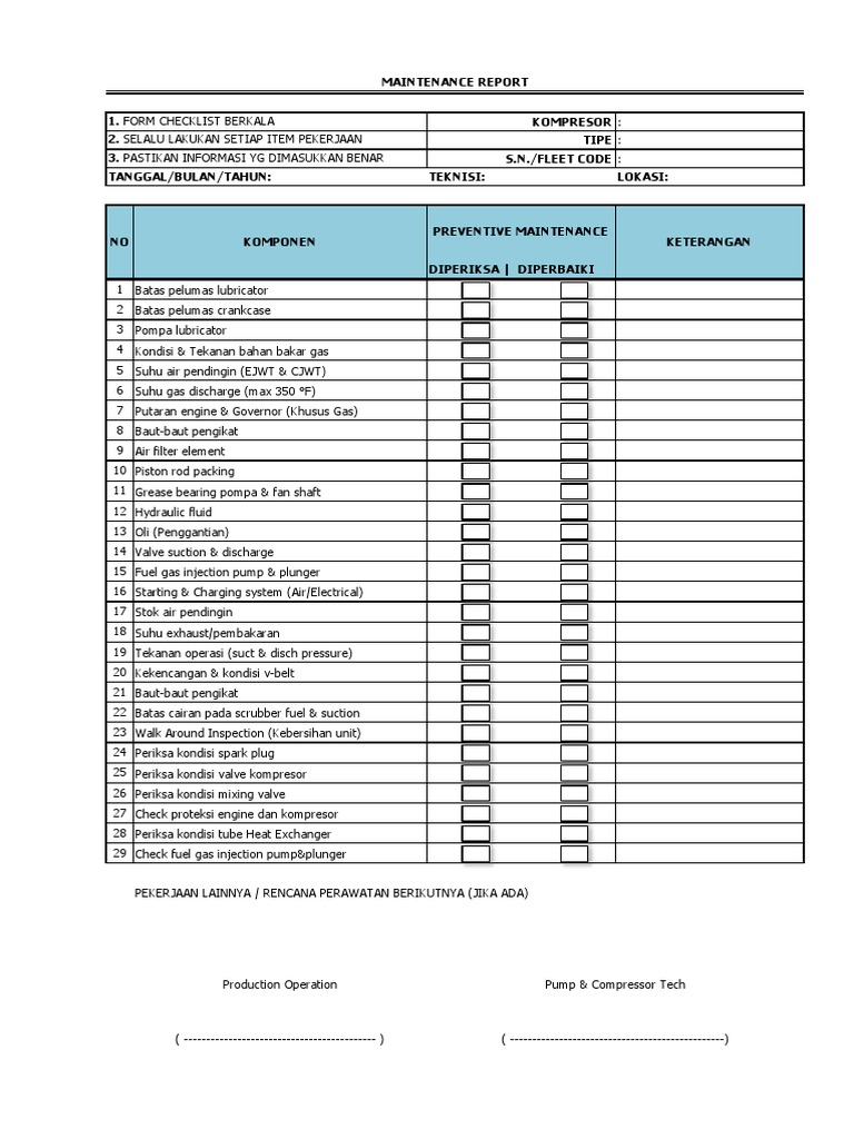 Checklist Kendaraan Roda 4