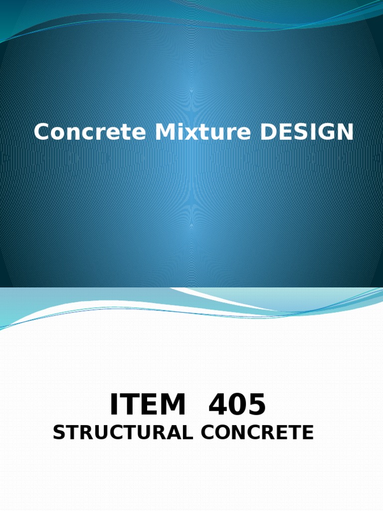 Concrete Mixture Design and Proportions | PDF | Concrete | Manmade ...