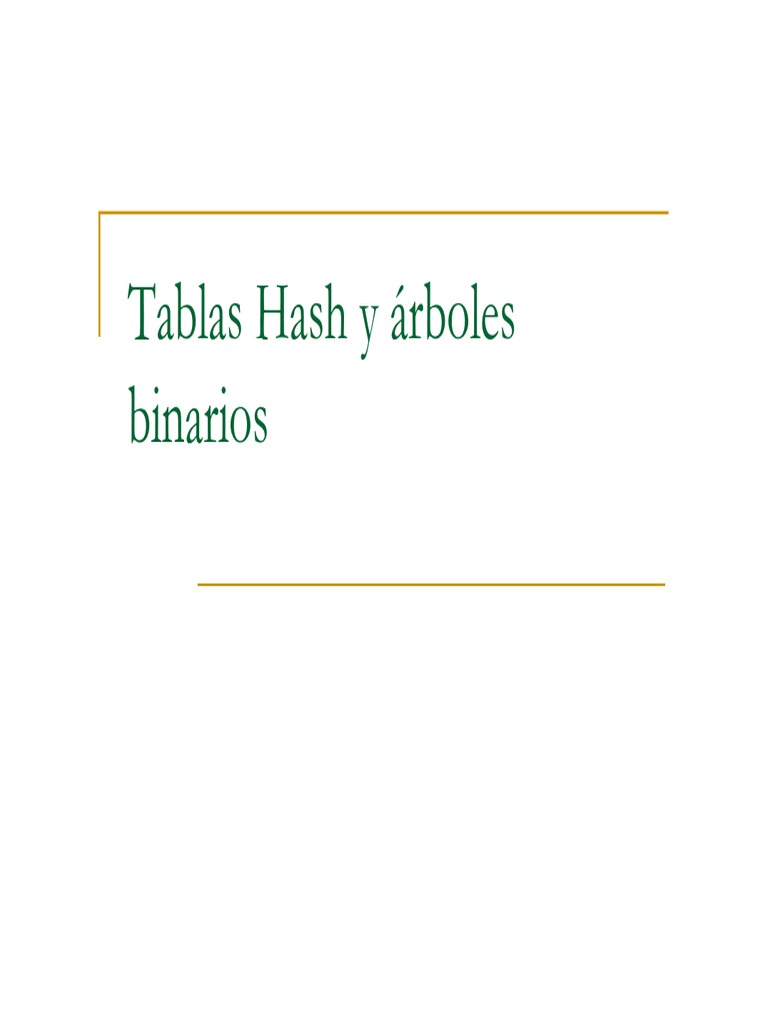 ADA Tablas Hash Arboles Binarios PDF Estructura de datos de matriz