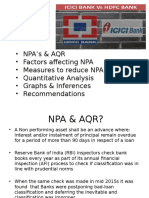 Npa'S & Aqr - Factors Affecting NPA - Measures To Reduce NPA - Quantitative Analysis - Graphs & Inferences - Recommendations