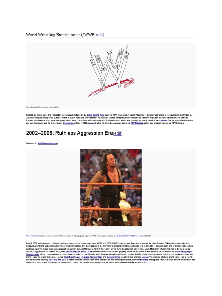 WWE Rebrands as World Wrestling Entertainment in 2002 | PDF | Wwe ...