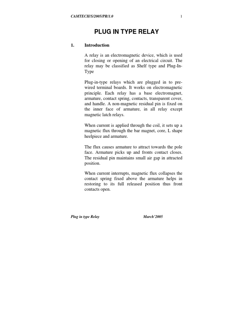 Handbook On Plug in Relays PDF Relay Electrical Connector