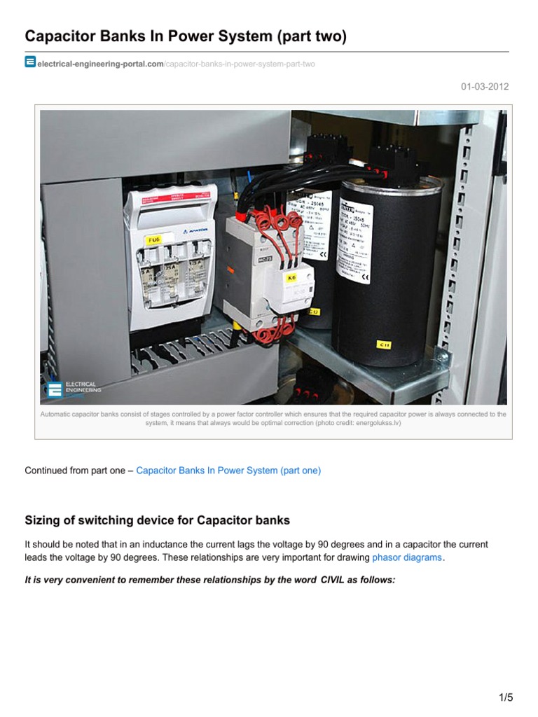 Capacitor Banks in Power System Part 2 Capacitor Electric Motor