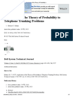 Application of The Theory of Probability To Telephone Trunking Problems