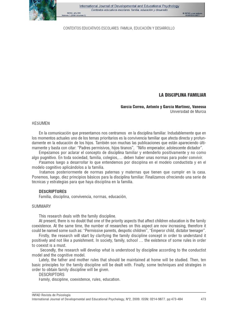 Claves de la Disciplina Familiar | PDF | Disciplinas | Comportamiento