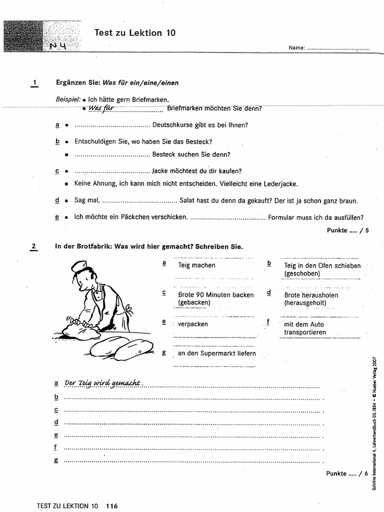 Schritte International 2 Test Zu Lektion 10