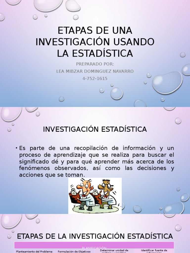 Etapas de Una Investigación Usando La Estadística