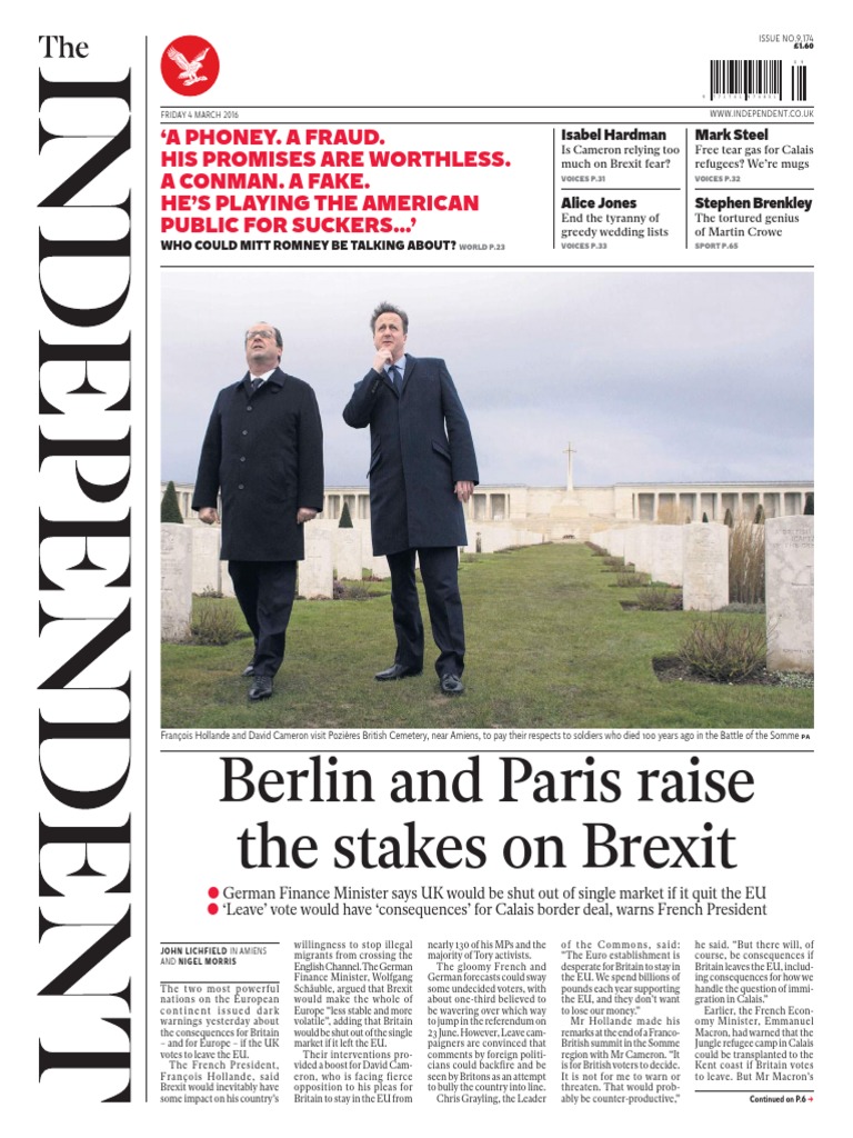 The Independent - 4 March 2016 | PDF | Brexit | Donald Trump