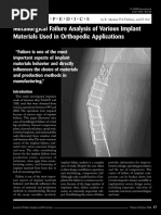 Metallurgical Failure Analysis of Various Implant