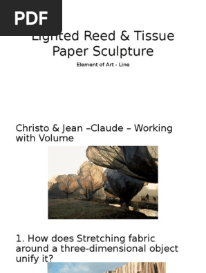 christo - lighted reed   tissue paper sculpture