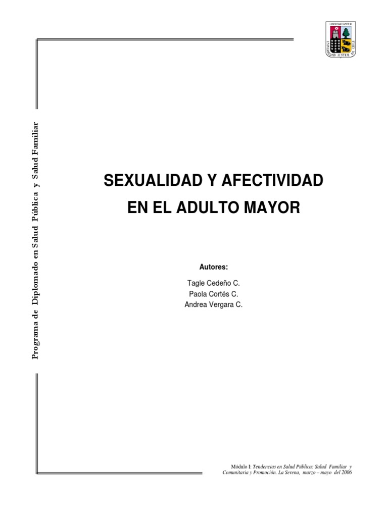 Sexualidad y Afectividad en Adultos Mayores | PDF | Vejez | Adultos
