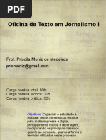 Oficina de Texto Em Jornalismo I