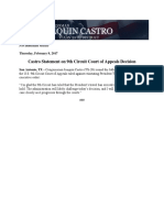 Rep. Joaquin Castro Statement on Travel Ban Court Decision