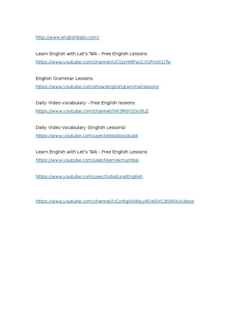 Free English Lessons Online | PDF | Cooking, Food & Wine | Language ...