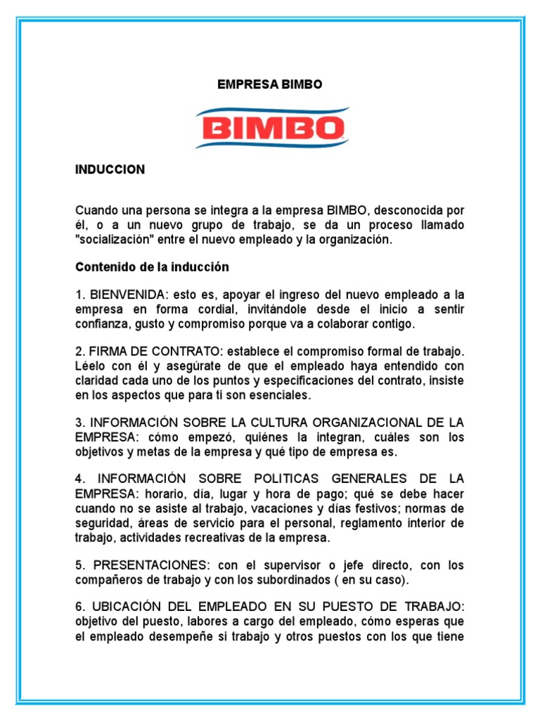 5.Induccion de Personal Bimbo y Madisa  Calidad (comercial)  Salario