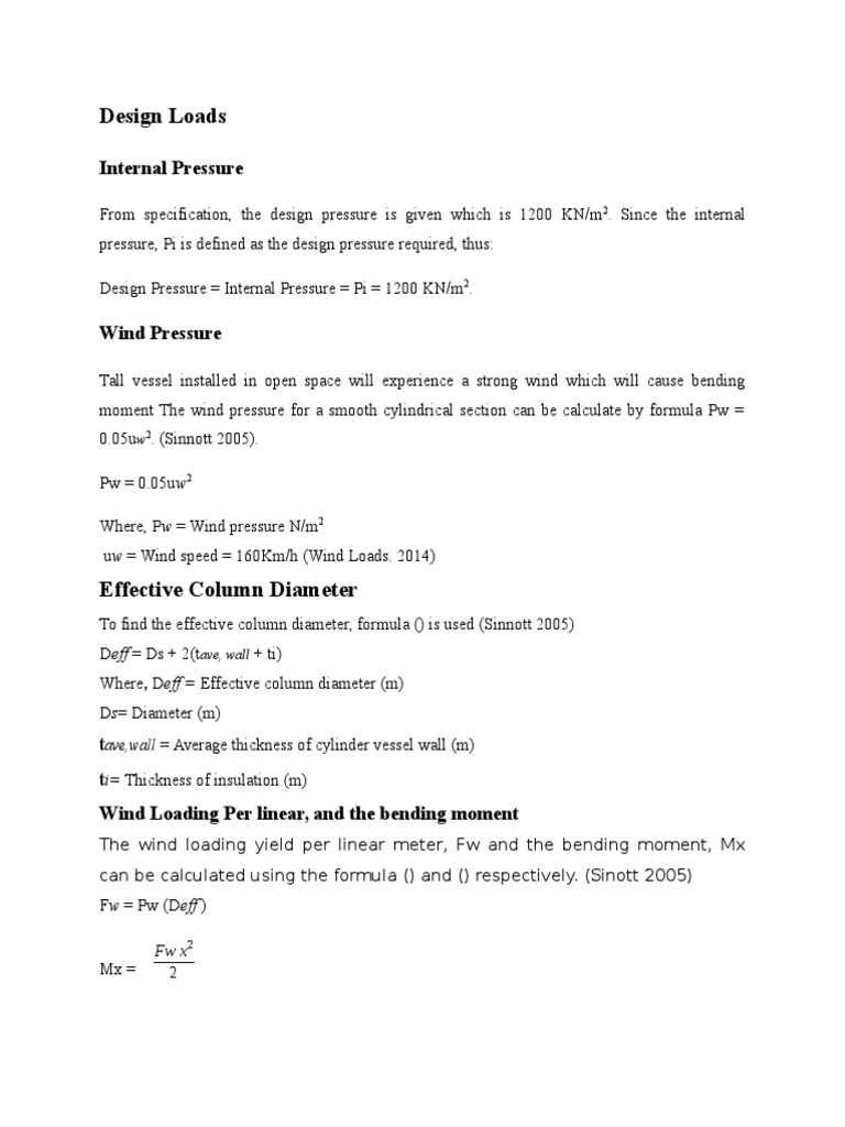Design Loads and Pressure Calculations | PDF | Bending | Column