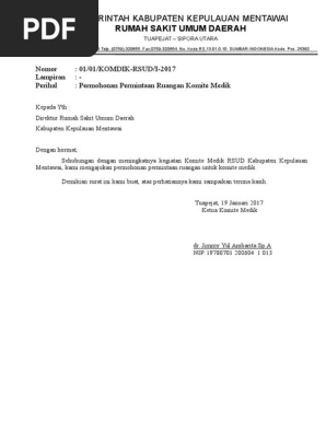 Surat Kepada Pejabat Daerah Memohon Ruangan Untuk Pawe