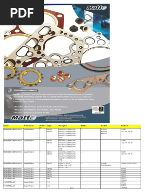 Catalogue Matto Gasket | PDF