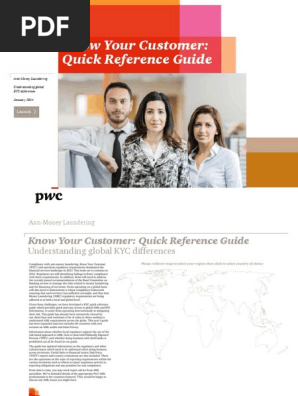 Pwc Anti Money Laundering Know Your Customer Quick Reference Guide Money Laundering Financial Action Task Force On Money Laundering