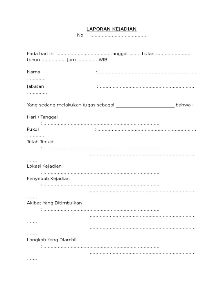 Laporan Kejadian Security