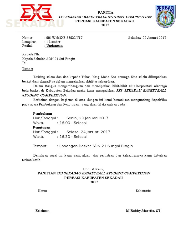 Undangan Pembukaan Dan Penutupan