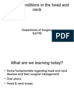 Head and Neck Lumps and Oral Ulcers