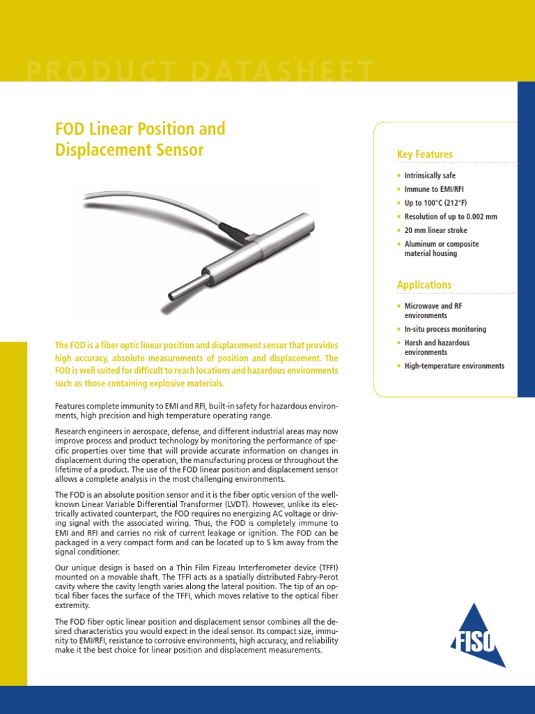 Isweek FOD Fiber Optic Linear Position and Displacement Sensor | PDF ...