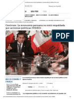 Centrum_ La Economía Peruana No Está Respaldada Por Acciones Políticas