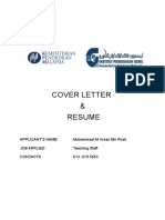 Cover Letter N Resume