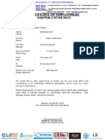 Certificate of Employment: 018/PSN-COF/VII/2015
