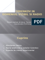 Efectul Cerenkov in Domeniul Vizibil Si Radio