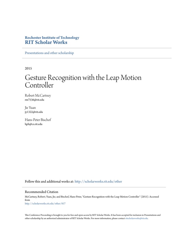 Leap Motion Gesture Recognition Study | PDF | Artificial Neural Network ...