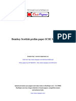 Bombay Scottish Prelim Paper ICSE Maths 2013: Answer Key / Correct Responses On