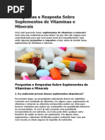 Perguntas e Resposta Sobre Suplementos de Vitaminas e Minerais