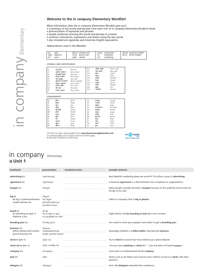 In Company - Business Dictionary PDF, PDF, Text Messaging