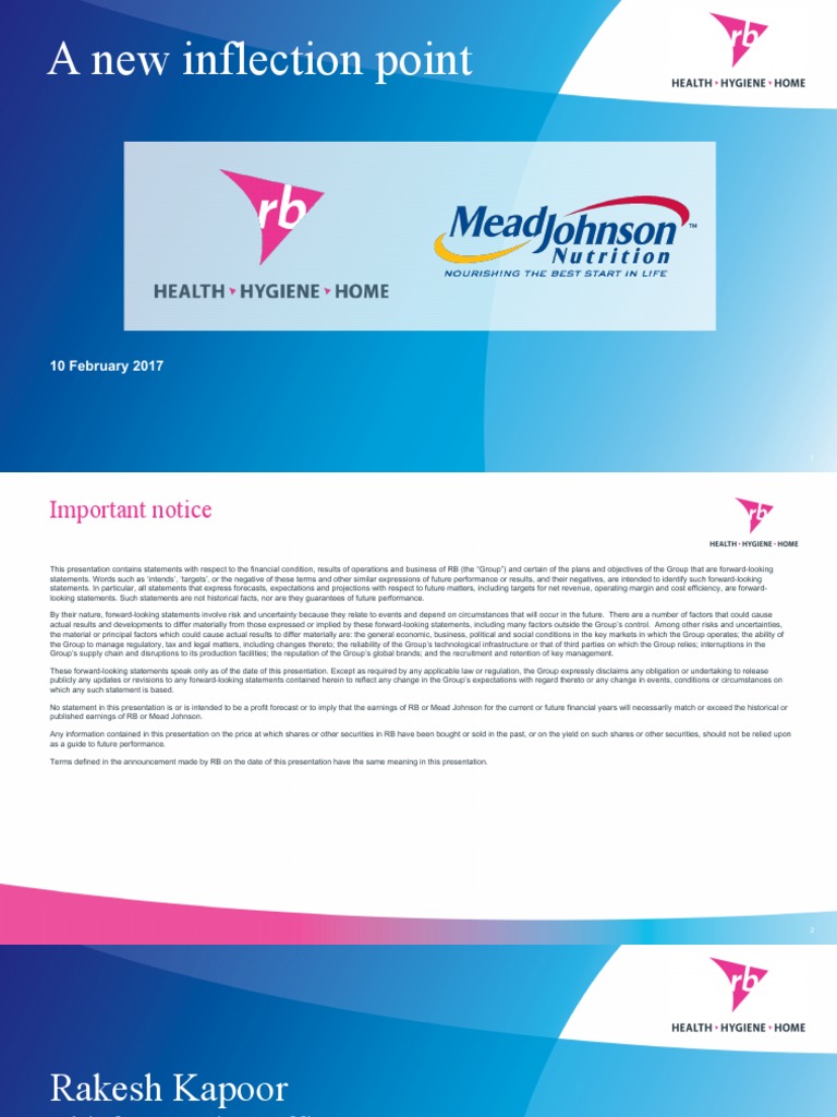 RB Reckitt acquisition of Mead Johnson Nutrition MJN Feb 2017 Mergers