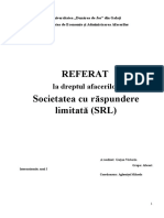 Referat Societatea Cu Răspundere Limitată (SRL) : La Dreptul Afacerilor