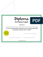 Diploma de Pessoa Legal Certificado Pronto sem preencher